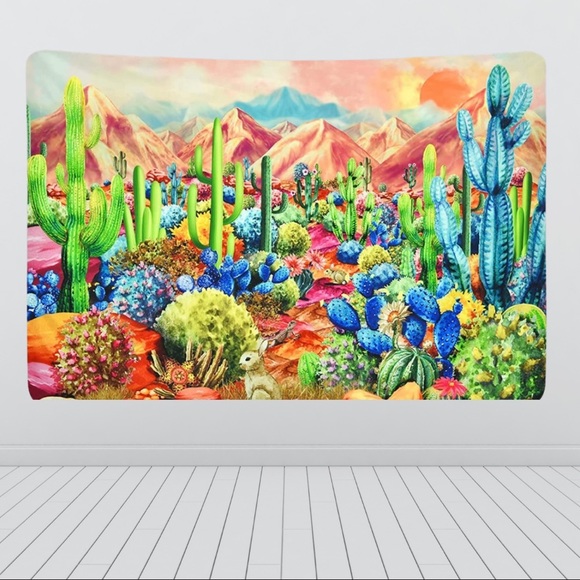 Colorful Cactus Mountain Tapestry - Picture 1 of 1